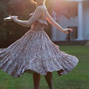 VINTAGE Brown Tiered Dress